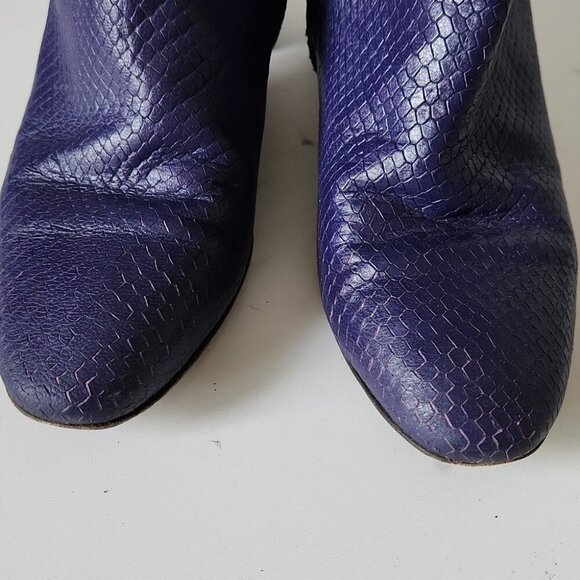 ABEL MUNOZ | lizard Leather Boots Purple Sz 37 - Picture 3 of 7